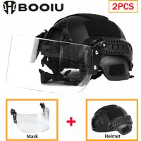 BOOIU New Tactical Helmet Face Mask Sets Kids MICH2000 Airsoft Fast MH Helmet CS Game Lightweight Adjustable Protect Equipment