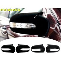 Carbon Black Side Rearview Mirror Cover Caps For Mercedes-Benz E,C-Class W211 W203 2001-2007 Mirror Shell LHD