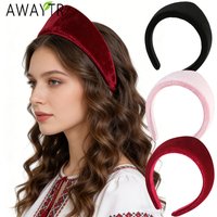 AWAYTR Sponge Kokoshnik Hairband Fashion Fabric Women's Hair Bands Hoop Braided Headband For Girls Valentine's Headwear
