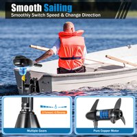 12V 800W Elektrischer Außenbordmotor 1900 U/min Einstellbarer Kollisionsschutz Geräuscharmer Motor für Kajak Schlauchboot Angelboot Wassersport
