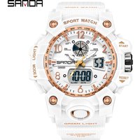SANDA marque de luxe femmes montres analogiques numériques LED horloge numérique décontracté dames montre électronique femmes cadeau Reloj Mujer