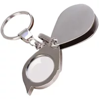15X Portable Folding Key Ring Mini Magnifier Key Chain Magnifying Durable Glass Loupe Pocket Tool Holiday Gift Supplies