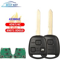 BEST KEY Remote Car Alarm Key Fob For Toyota Corolla 2002-2004 Avensis Yaris 2000-2002CE0165 433MHz 4D67/4C Chip 89071-0D010