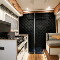 RV Quilted Blackout Thermal Cab Divider Partition Insulation Curtain For Peugeot Boxer Fiat Ducato Citroen Relay Ram Promaster