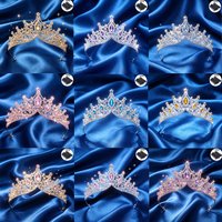 15 Color Baroque Bride Tiara Rhinestone Princess Crown Paired With 10 Clips Elegant Royal Headpiece Suitable Wedding Dance Party