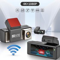 Caméra embarquée DT-NAVI 2026 nouvelle génération 4K à double objectif, DVR de voiture 4K avant + 1080P arrière avec HDR, GPS, Wi-Fi et surveillance de stationnement 24h/24