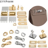 1/5/10Sets Stainless Steel Waist Bag Turn Twist Lock Set For Leather Women's Handbag Eyelet Clasp Lock Fanny Pack Accessories