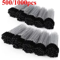 Hurtownia 100/500/1000 szt. Szczoteczki do brwi Narzędzia kosmetyczne Przedłużanie rzęs Kolorowe jednorazowe aplikatory do tuszu do rzęs Szczoteczka do rzęs