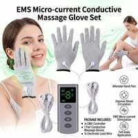 TENS EMS Massage Gloves 4 Mode Palm Muscle Stimulator Portable Beauty Physiotherapy Handheld Pain Relief Massager Gloves 9 Level