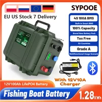 12V LiFePO4 100Ah 200Ah 140Ah 24V LFP Battery Pack Portable USB PD 6000+ Cycle Bluetooth BMS Boat 12.8V Lithium Battery EU Stock