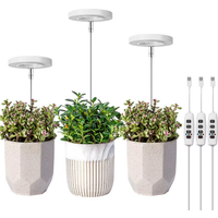 Full Spectrum Fill Light LED Grow Lamp for Indoor Solar Plants with Adjustable Height, 3/9/12H Timer 10-Level Dimming for Garden