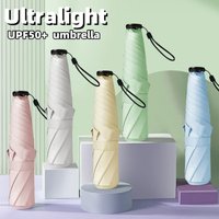 Ultra-light UPF50+ Umbrella Carbon Fiber Sun UV Protection Portable Umbrella Vinyl Folding Rain Parasol Pocket Pencil Umbrella