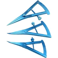 6 Types Eyelid Calipers Castroviejo Caliper Screw Adjustment Styles Straight/Curved/Angle 0mm-20mm Ophthalmic Instrument 1pcs
