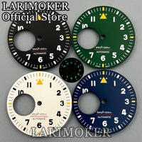 LARIMOKER 29mm NH38 White/Green/Black/Blue Pilot Style Hollow Watch Dial With Green Luminous Fit NH38 Movement Watch Accessories