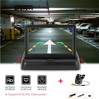 Caméra de recul CCD avec 2 entrées vidéo, écran LCD numérique HD de 4.3 pouces, écran de bureau pliable universel, vue arrière inversée