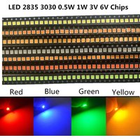 110PCS LED SMD 2835 3030 0.2W 0.5W 1W Chip 3V 6V 9V Yellow Red Blue Green White Lamp Beads Light Emitting Diode Lamp For Blubs