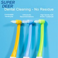 Super Deer 1PC Dental Orthodontic Toothbrush With Pointed Flat Head Professional Cleaning Brush Between Teeth Oral Hygiene Tool