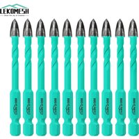 LEKOMESH 10PCS/SET 6mm Drill Bit Set Quick-Release Shank Carbide Tipped Hole Saw Woodworking For Plastic Masonry Ceramic Tile