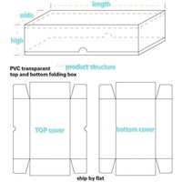 10PCS/lot 16cm 20cm 30cm PVC Packing Box Transparent Pvc Plastic Rubber Swallow Cape Up And Down Cover Folding Gift Boxes