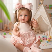 BABESIDE 20 Inch Reborn Baby Doll Girl, Hand-Rooted Golden Hair, 3D Skin Texture,Posable Figure,Soft Touch Vinyl Lifelike Reborn Doll with Outfits & Gift Set,Ideal for Art Collection, Role Play and image 3