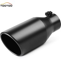 Exhaust Tip 3 Inch/7.62cm Inlet, 3" Inlet 5"/12.7cm Outlet 12"/3048cm Long Black Coated Finish Muffler Tip for Truck Tailpipe