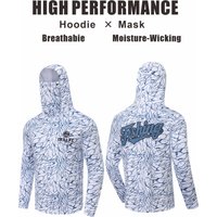 MALFC Hood Fishing Shirt Fishing Apparel Men long sleeve fishing t shirt uv protection