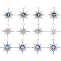 15PLuxury Star Charms Rhinestone Blue Pendants for DIY Jewelry Making Necklace Earrings Bracelet Handmade Craft Supplies