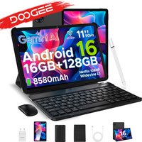 DOOGEE U11 tablet, Android 16, ultrahelder 11-inch 90Hz scherm, 4 GB RAM, 128 GB ROM, 8580 mAh batterij, dubbele luidspreker, ondersteunt Widevine L1