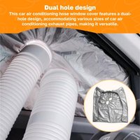 Universal Car Window Cover Soft Cloth Air Conditioning Exhaust Pipe Double Hole Design for Heat Insulation