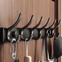 no drill Holes One Row Hangers Kitchen Towels Clothes Hats Toilet Towel Rack Storage Wall Mounted Door Back Rod Hook