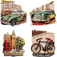 UK London Landmark 3D Fridge Magnets Big Ben Double Decker Bus Bear Soldier Tourist Souvenir Resin Magnetic Stickers