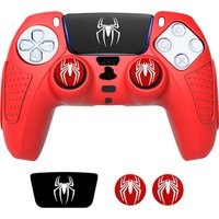 Spider Silicone Cover For PS5 Controller, Anti-slip Rubber Skin, Spider Touchpad Sticker + 2 Spider Thumb Grips Caps Included