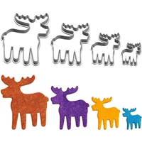Four Specifications Cartoon Animal David Deer,Elk,Plastic Molds,Cake Pastry Fondant Decorate Tools,Cookie Cutters
