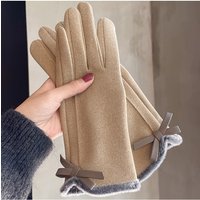 AliExpress NONE Winter women's gloves with touch screen for driving and cycling, thickened fleece for warmth and warmth, Korean version gentle