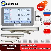 SINO CNC High Accuracy 3 Axis DRO Kit Digital Readout SDS200S 3pcs Linear Scale Encoder Sensor Ruler For Milling Lathe Turning