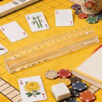 Mahjong Rack With Pusher 20-Inch Acrylic Quick Setup Mahjong Tile Holder Rack With Pusher for Players Seniors Hobbyists Game