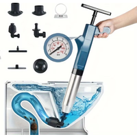 Pipeline Cleaning Tools Set High-pressure Plunger Sewer Dredge for Bathroom Toilet Kitchen Sink Drainage Pipes Unblocking Device