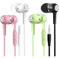 3.5mm Wired Headphones In Ear Headset Wired Earphones with Microphone Bass HiFi Stereo Earbuds Sports In-line Control For Phones