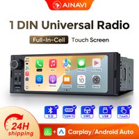 Ainavi K40 K50 Universal 1Din 6,36 Zoll IPS Touchscreen Auto MP5 Radio Multimedia Autoradio Kabelloses Carplay Android Auto Optional Rückfahrkamera Mikrofon USB BT5.0 Typ-C