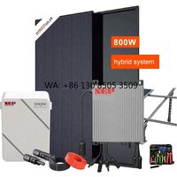 Microinverter 800W Balcony Solar Panel System with Battery 2pcs 400W Full Black Solar Panels Complete Set