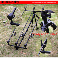 Fishing Equipment Aluminum Alloy Shrinkage Fishing Rod Tripod Stand Ultrashort Folding Sea Pole Bracket Equipment Accessory