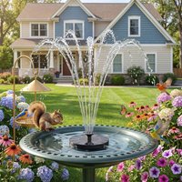 Upgraded Solar Bird Bath Fountain, Free Standing Mini Solar Powered Water Pump for Outdoor Garden, Fish Tank, Pond and Pool