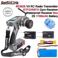 Radiolink RC6GS V3 2.4G 7 Channel RC Radio Transmitter with R7FG/R8FG Receiver Gyro Telemetry Remote Controller for RC Car Boat