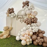 113pcs Coffee Sand White Skin Latex Balloons Garland Arch Kit for Engagement Wedding Birthday Party Background Decor Supplies