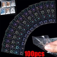 100pcs/Lot Holo Card Sleeves 65x90mm Matte Heart Laser Kpop Holders For Postcards Films Game Cards Photocard Protector