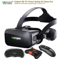 Original J20 4K Virtual Reality 3D Glasses Box Stereo VR Google Cardboard Headset Helmet for IOS Android Phone Max 6.7",Rocker