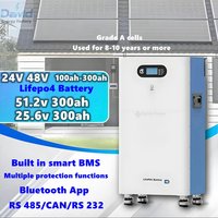 Energy factory direct sales 25.6v 300ah 51.2v 300ah 24V 48v photovoltaic solar panel deep cycle charging Lifepo4 battery