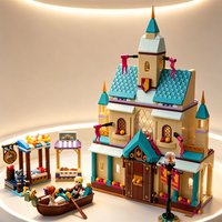 MOC Building Blocks Bricks Anna Castle Elsa Anna Arendelle Castle Village Figure Festival Party Gifts