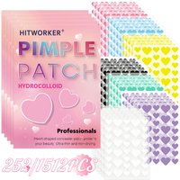1512pcs Seven-Color Heart Pimple Patches, 252pcs Multi-Color Hydrocolloid Spot Covers Set, Invisible Under Makeup, Daily Skincar