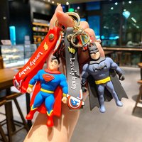 Marvels Series Keychain Supermans Batmans Figures Model Car Keyring Comics Hero Backpack Decoration Accessories Birthday Gift